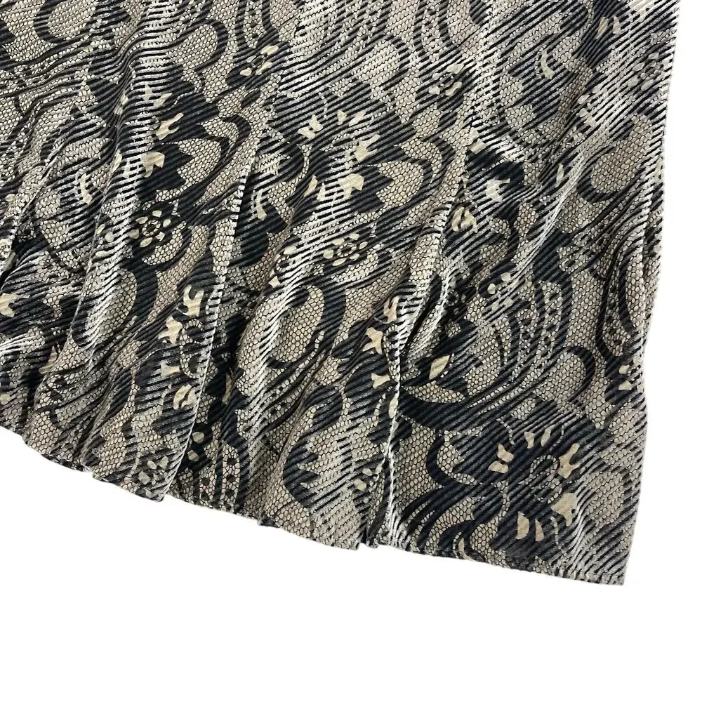 Silk Velvet Burnout Midi Skirt Size 12 Whimsigoth Office Siren Dark Romantic